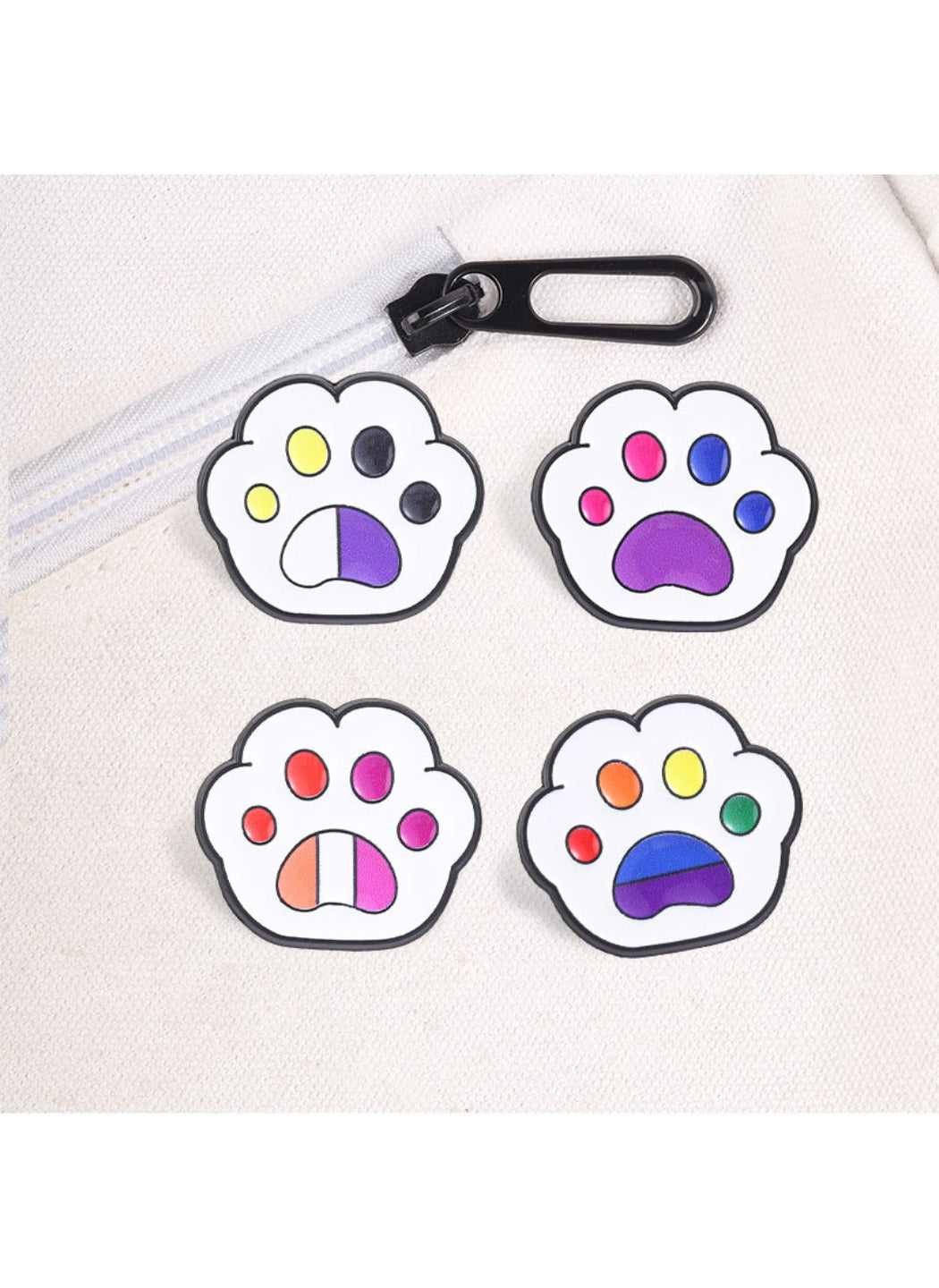 Pinori - Cat Paw Brooch Badge, Cute Cartoon Colorful Paw Pin
