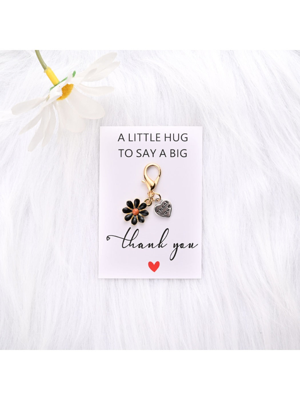Taphug - Heart Flower Thank You Keychain