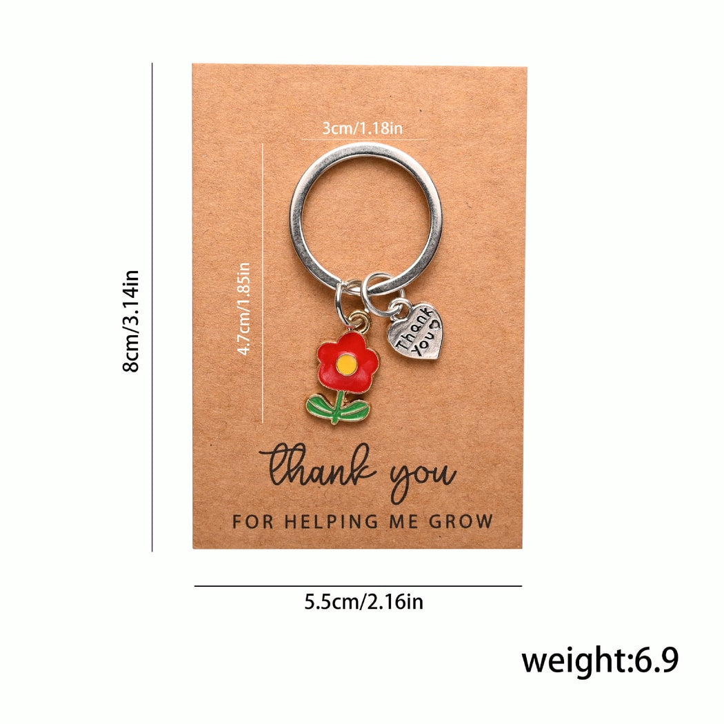 Taphug - Pocket Hug Heart Pendant Flower Keychain