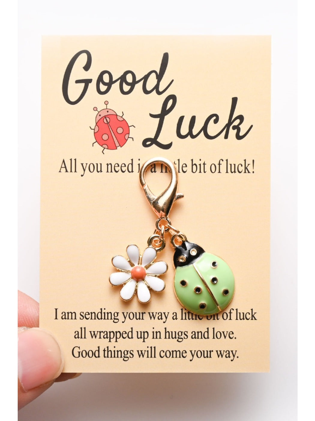 Taphug - Good Luck Charm Keychain with Ladybug Daisy