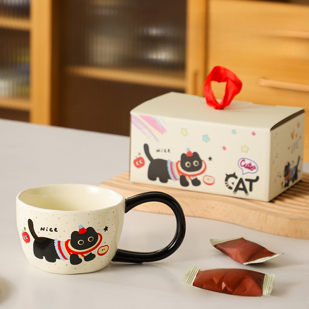 Mivora - Cute Cartoon Cat Coffee Mug