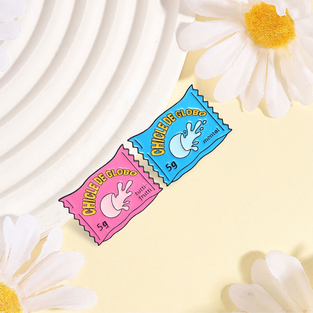 Pinori - Retro Candy Wrapper Letter Graphic Brooch