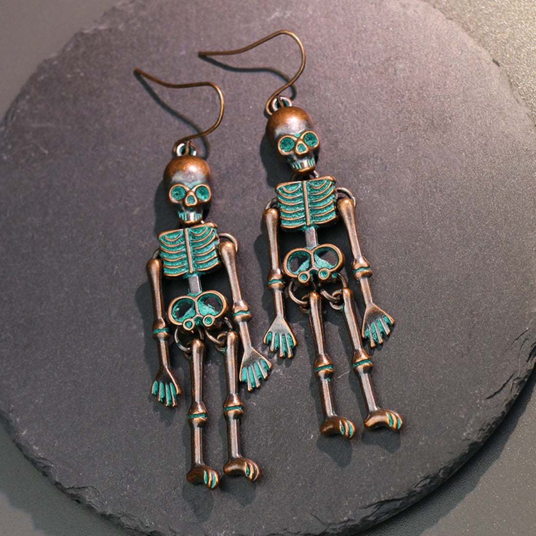 Halloween Punk Skull Drop Earrings