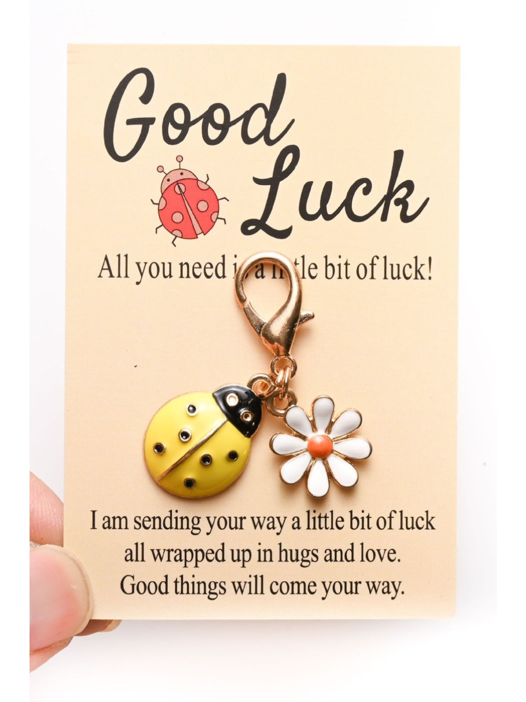 Taphug - Good Luck Charm Keychain with Ladybug Daisy