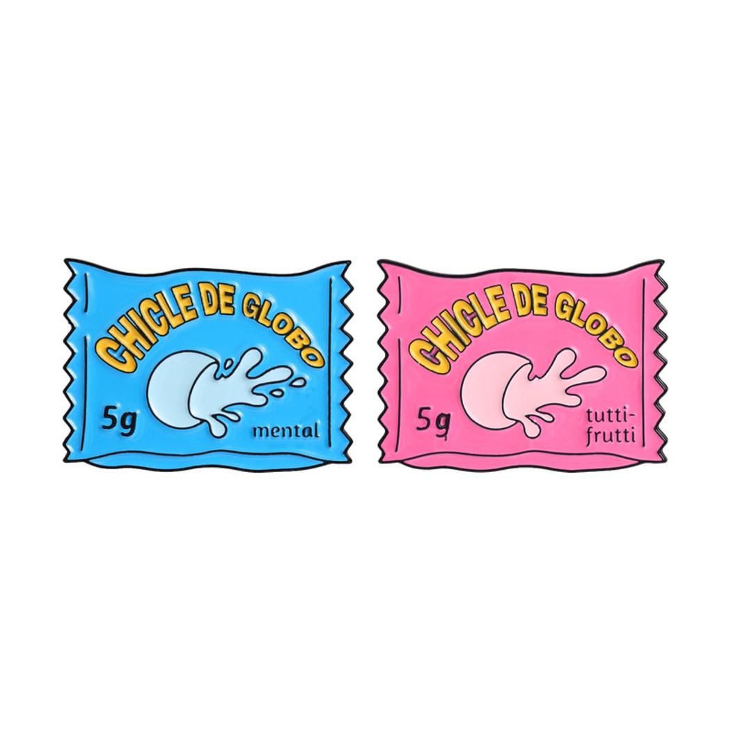 Pinori - Retro Candy Wrapper Letter Graphic Brooch