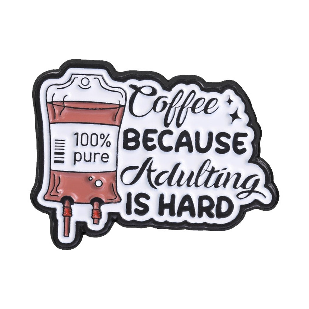 Pinori - Funny Coffee Letter Decorative Lapel Brooch