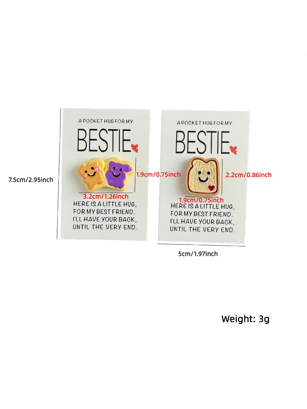 Taphug - Pocket Hugs Fun Bread Series pocket hug card and keepsake token view 5