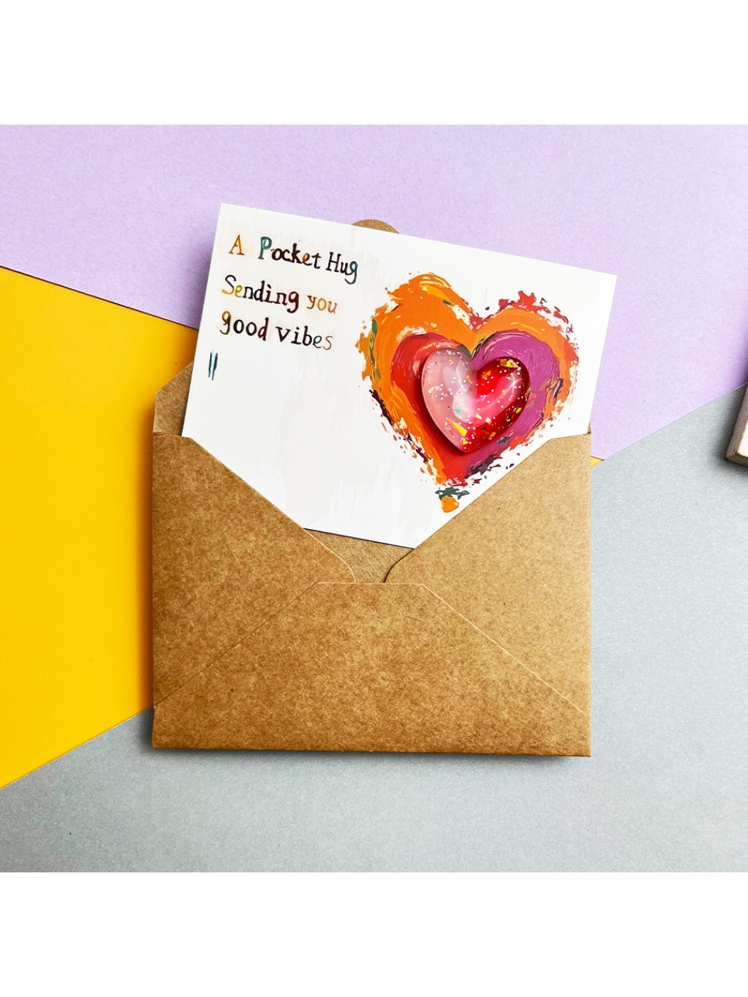 Taphug - Pocket Hug Gradient Glitter Heart pocket hug card and keepsake token view 12