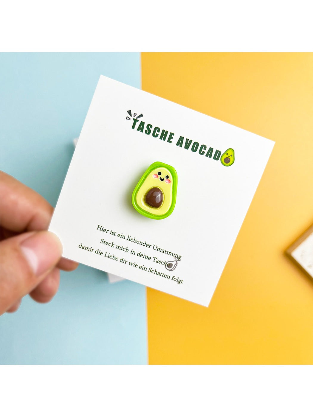 Taphug - Pocket Hug Avocado pocket hug card and keepsake token
