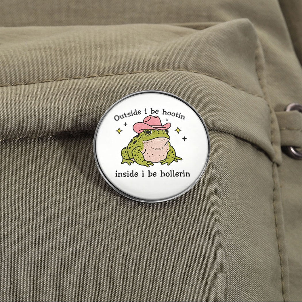 Pinori - Frog Quote Round Fashion Pin