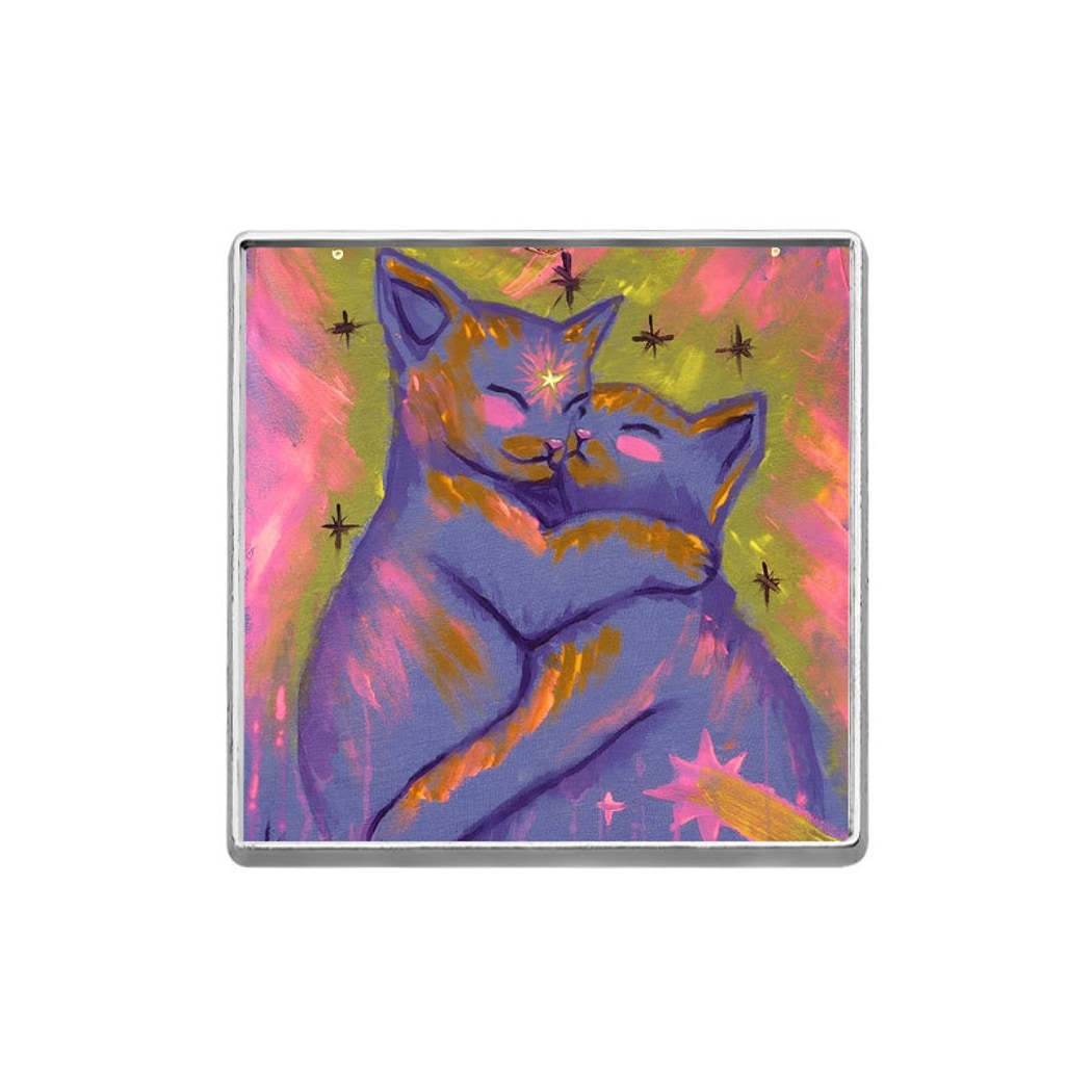 Pinori - Artful Hugging Kitten Motif Pin