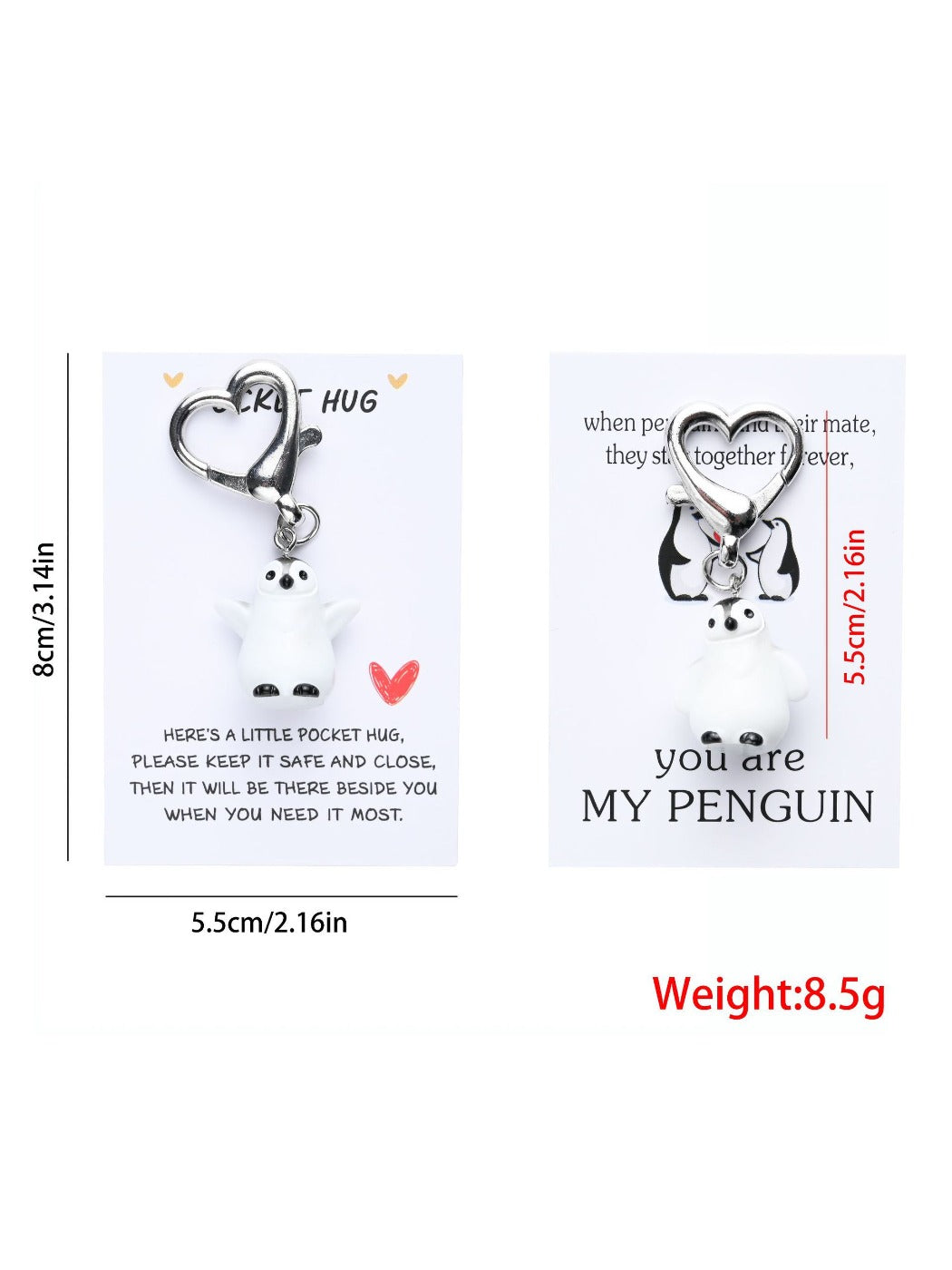 Taphug - Pocket Hug Penguin Keychain