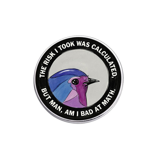Pinori - Painted Bird Motif Round Decorative Pin
