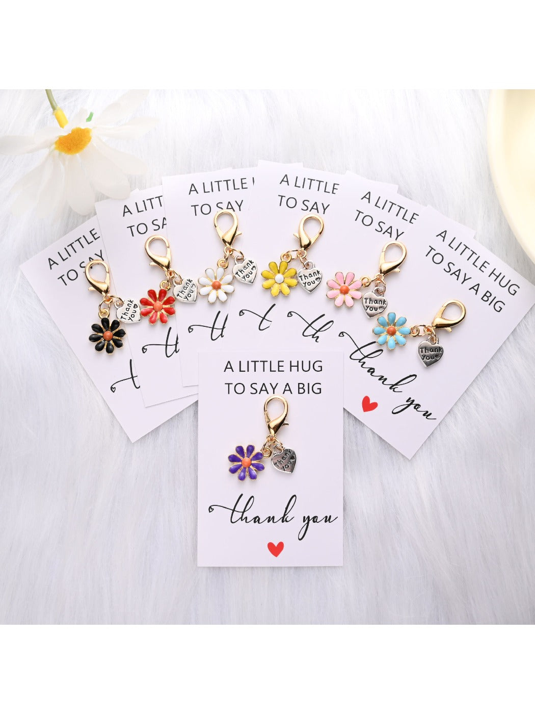 Taphug - Heart Flower Thank You Keychain