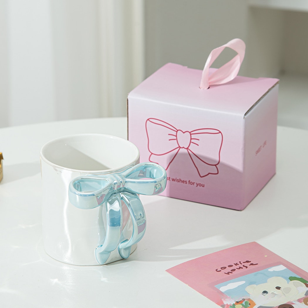 Mivora - Sweet Style Bow Design Handle Coffee Mug