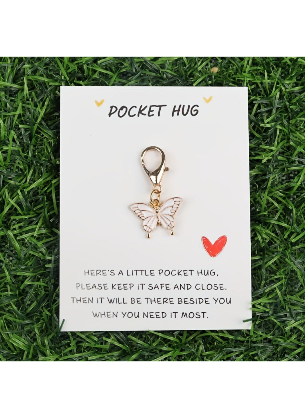 Taphug  - Alloy Pocket Hug Card Butterfly Keychain