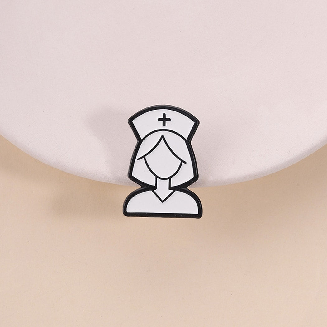 Pinori - Minimalist Nurse Line Art Lapel Brooch