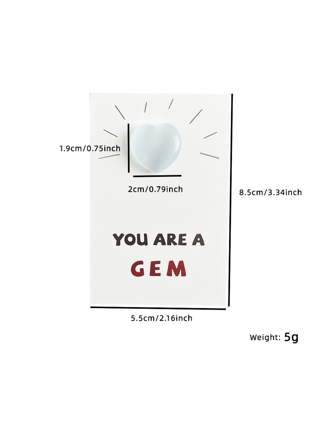 Taphug - Pocket Hug Transparent Stone Heart