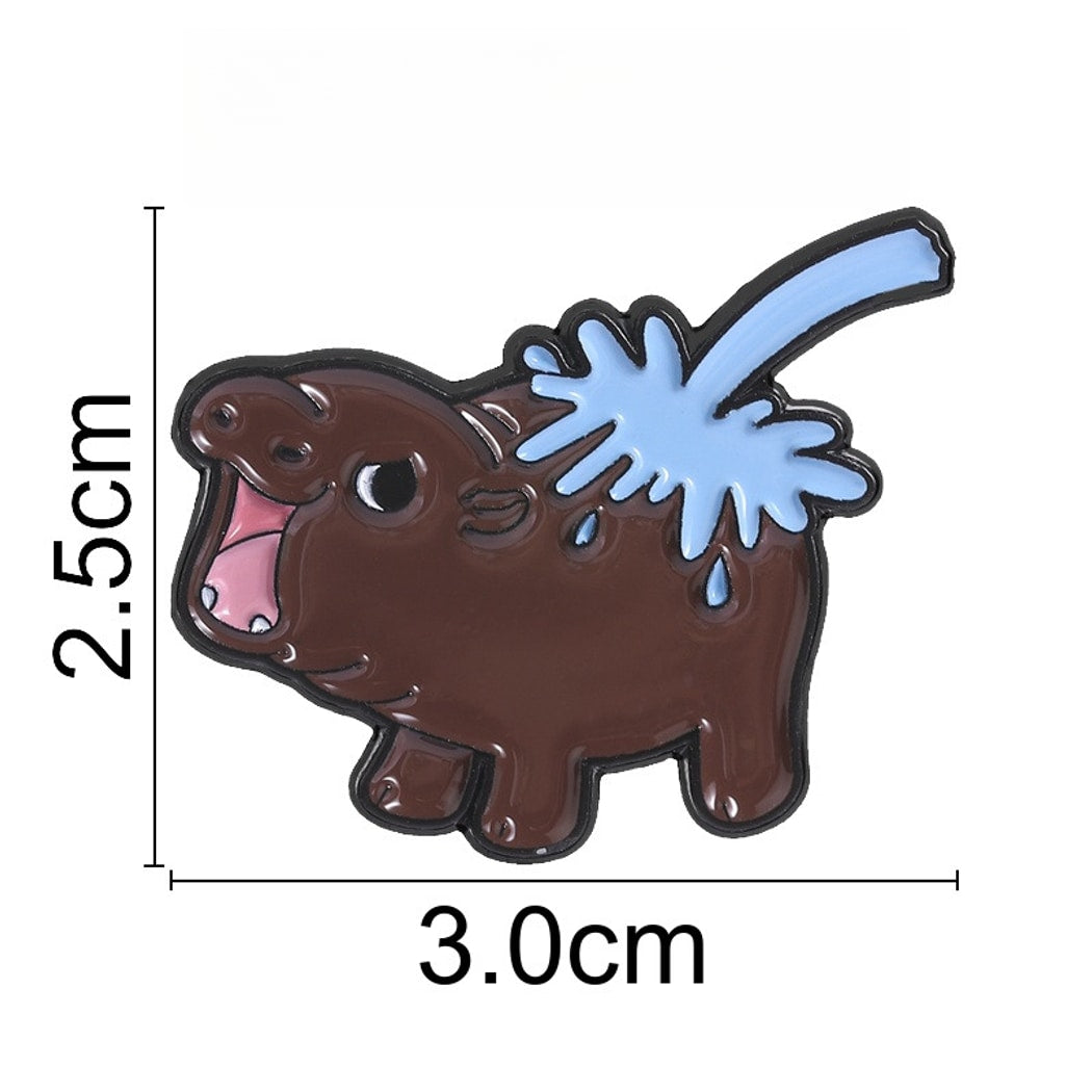 Pinori - Playful Style Hippopotamus Shaped Pin