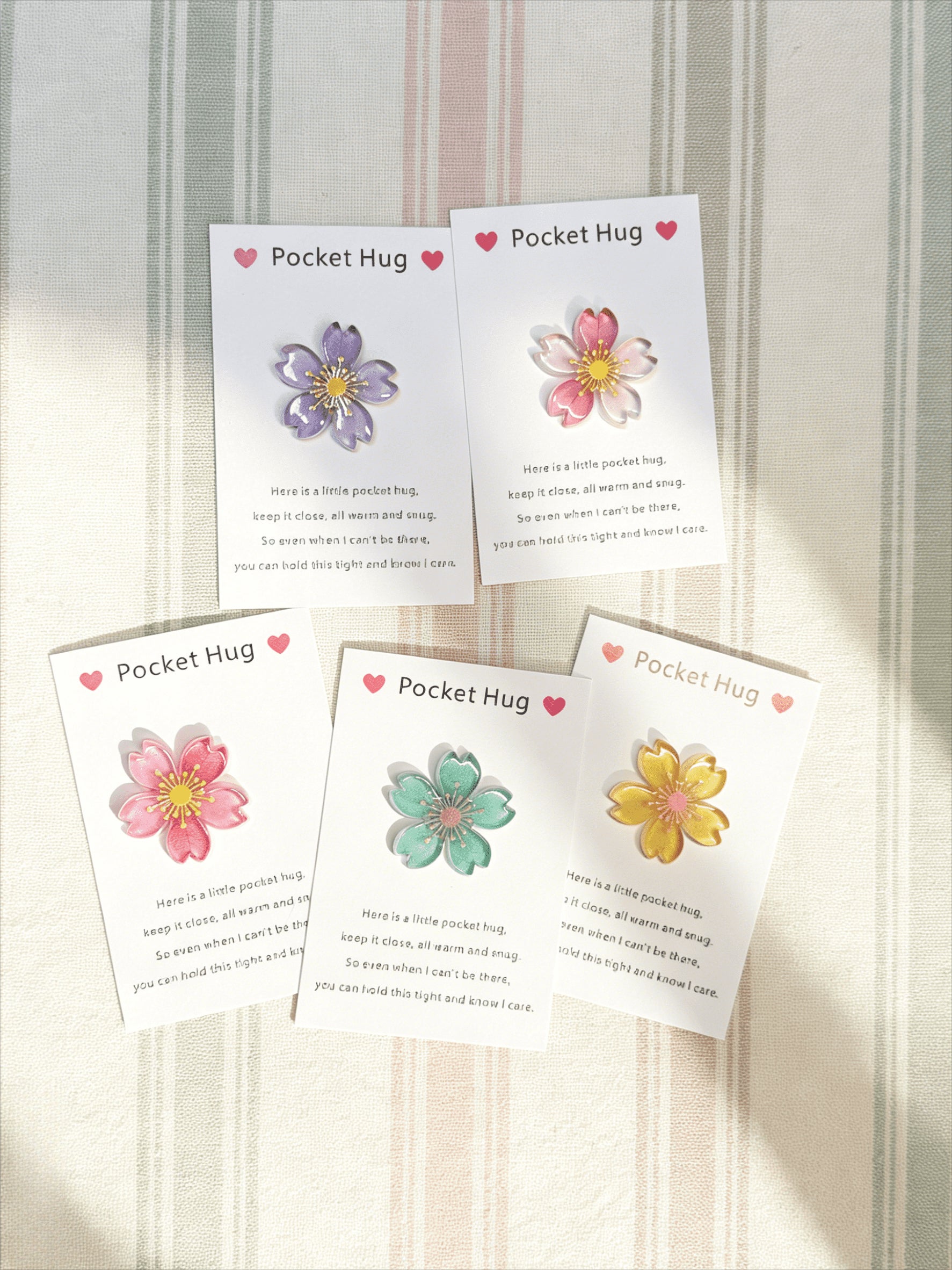 Taphug - Pocket Hug Sakura Flower pocket hug card and keepsake token