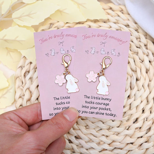 Taphug - Pink Pocket Hug Rabbit Keychain