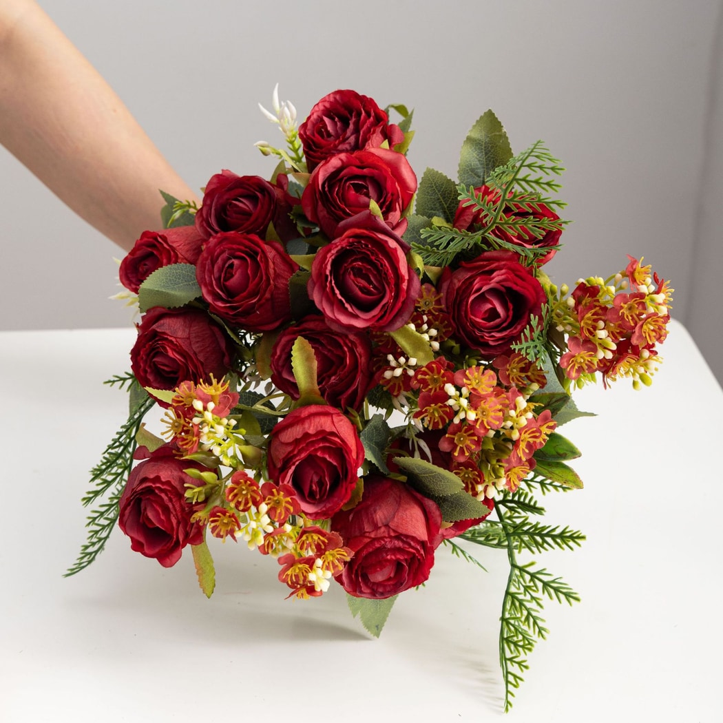 Roselle - Elegant Rose Mixed Flowers Artificial Bouquet
