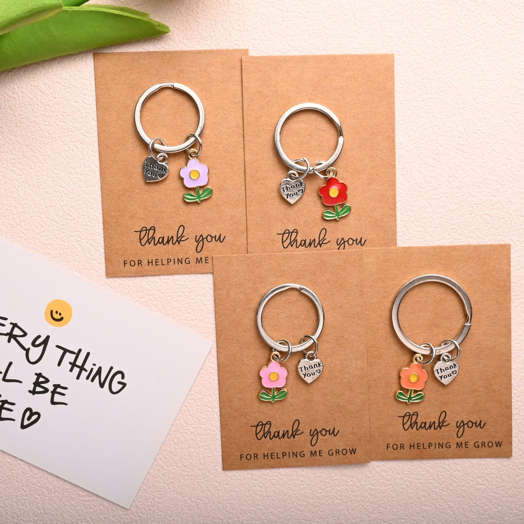 Taphug - Pocket Hug Heart Pendant Flower Keychain