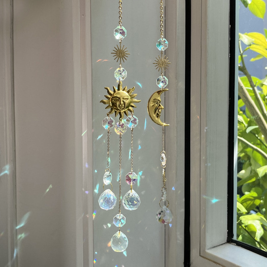 Somnira - Smiley Moon and Sun Theme Suncatcher
