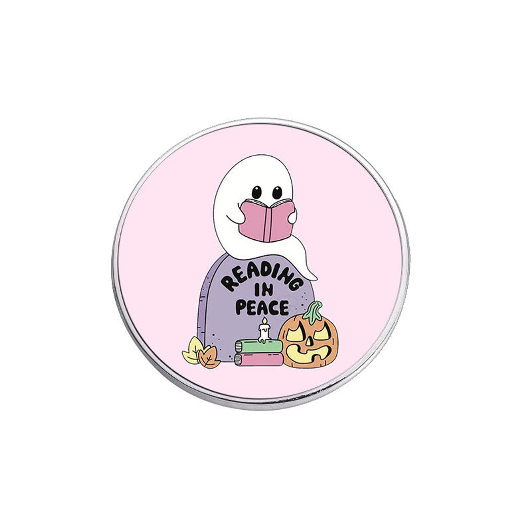 Pinori - Cute Ghost Lettered Round Fashion Pin