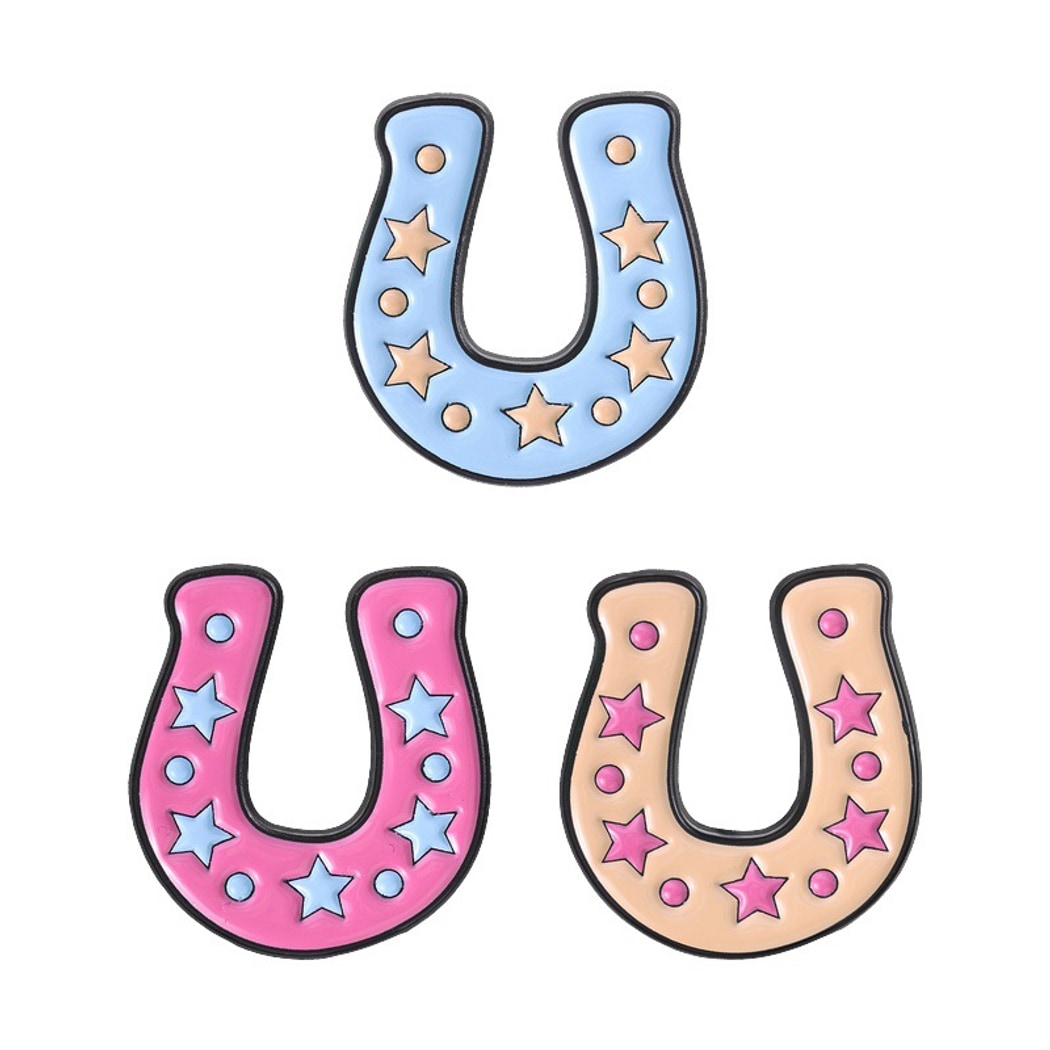 Pinori - Sweet Star Detail Horseshoe Fashion Pin