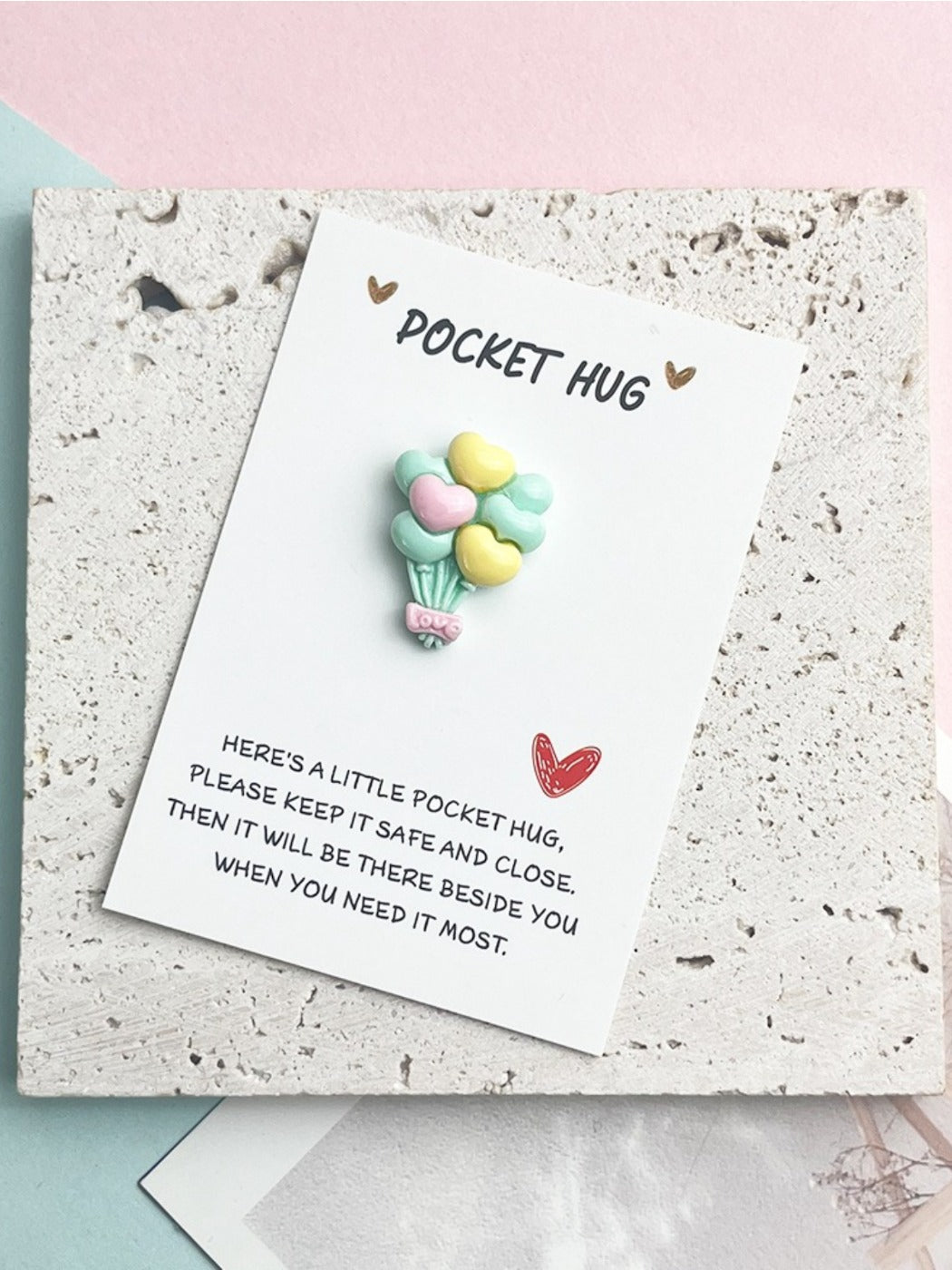 Taphug - Pocket Hug Hot Air Balloon Love pocket hug card and keepsake token view 12