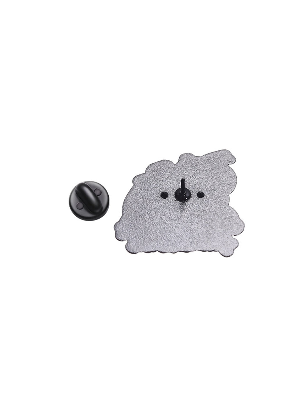 Pinori capybara hamburger pin shown with other accessories on a table