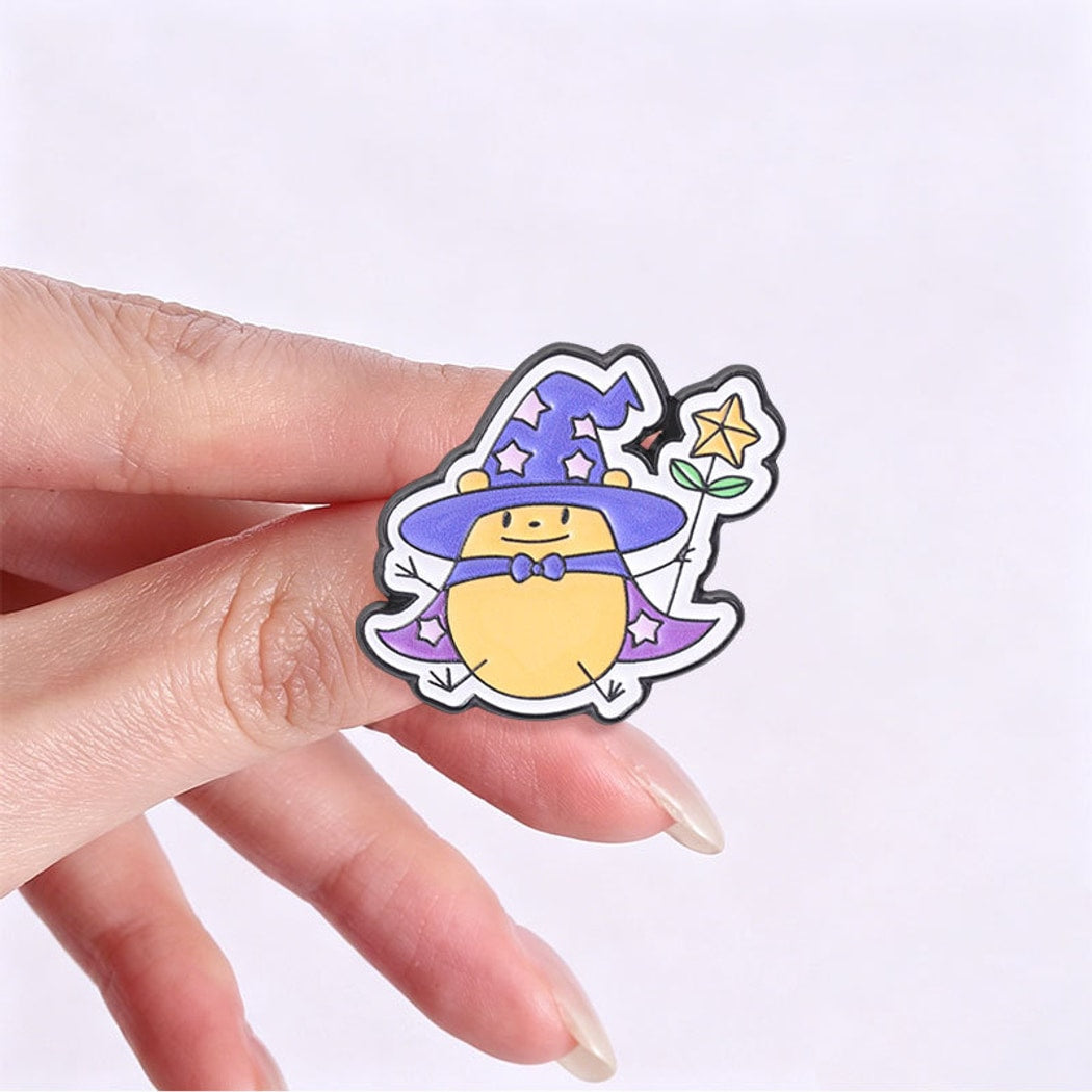 Pinori - Cartoon Wizard Hat Animal Magic Wand Pin