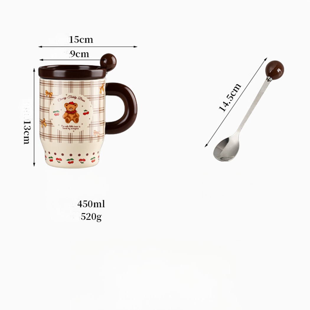 Mivora - Cute Bear and Rabbit Pattern Mug