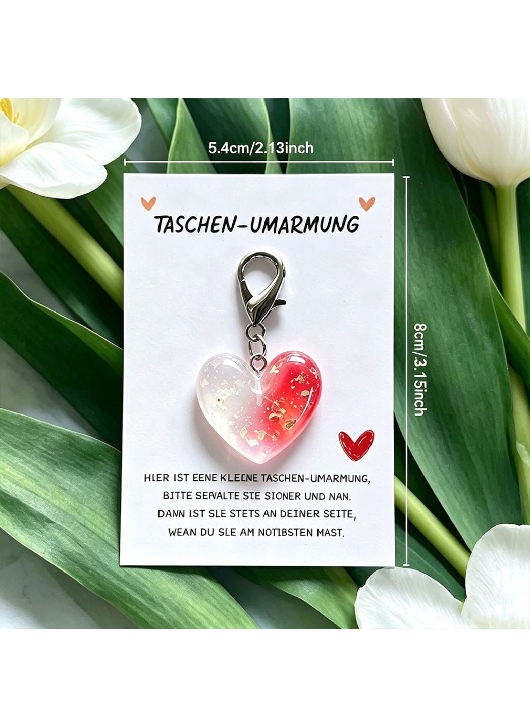 Taphug  - Plastic Pocket Hug Card Gradient Heart Keychain