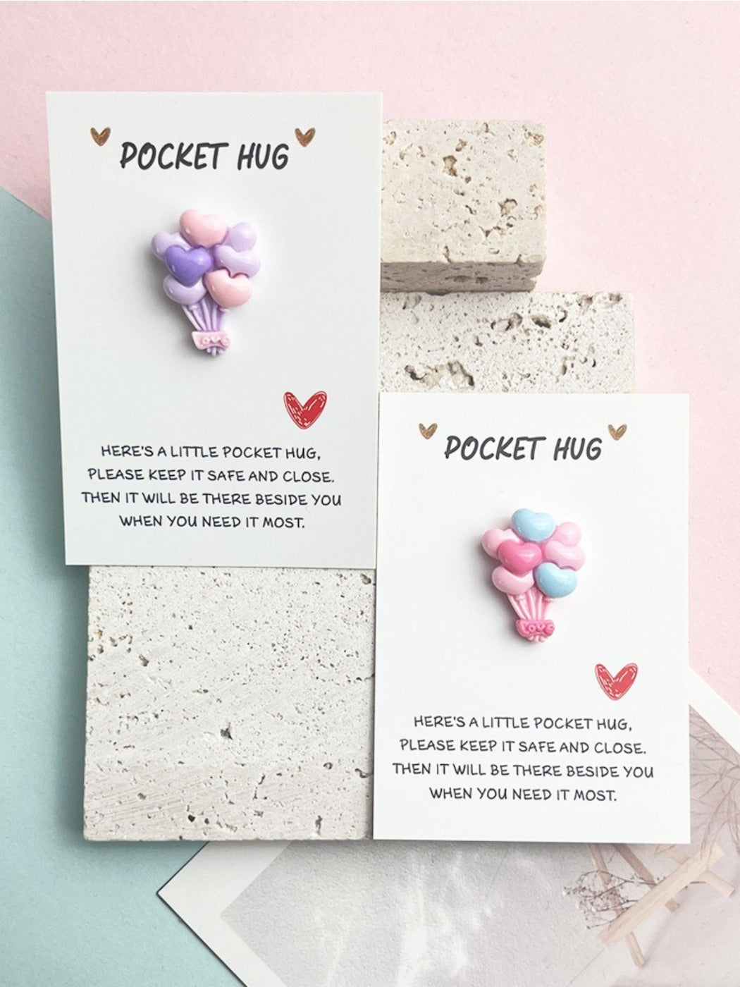 Taphug - Pocket Hug Hot Air Balloon Love pocket hug card and keepsake token view 3
