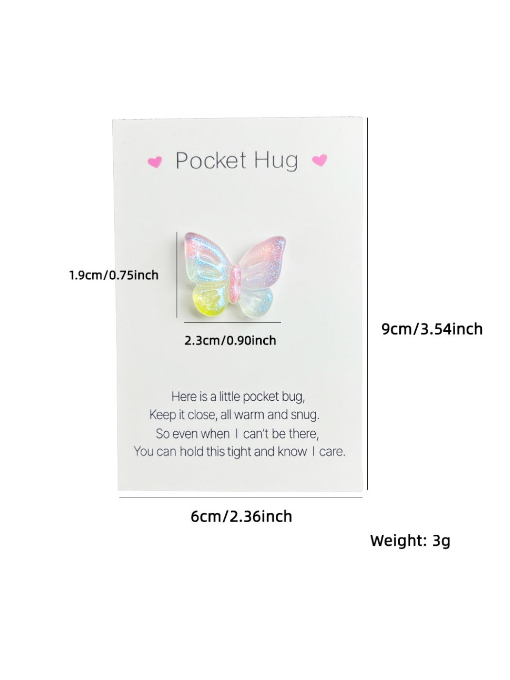 Taphug - Pocket Hug Dreamy Gradient Charm pocket hug card and keepsake token view 5