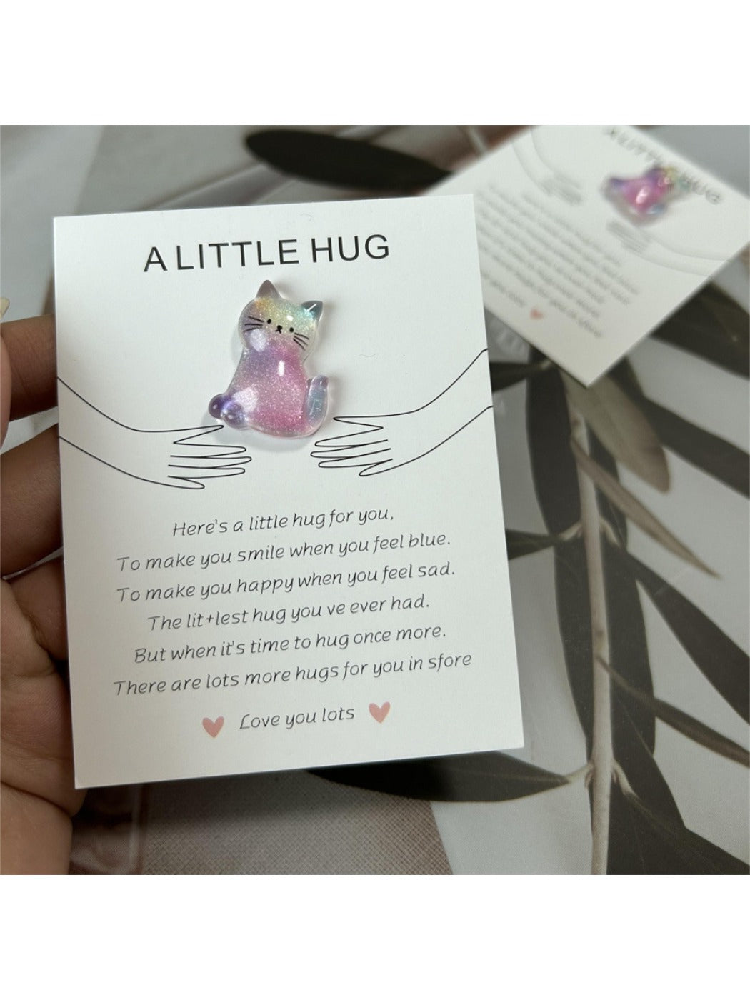 Taphug - Pocket Hug Colorful Cats pocket hug card and keepsake token