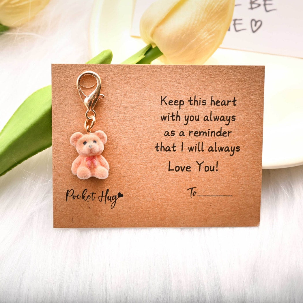 Taphug - Cute Pocket Hug Bow Bear Charm Keychain