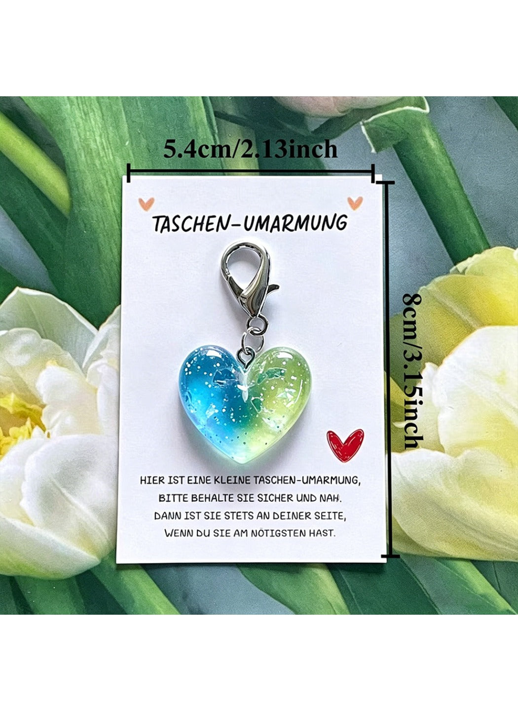 Taphug  - Plastic Pocket Hug Card Gradient Heart Keychain