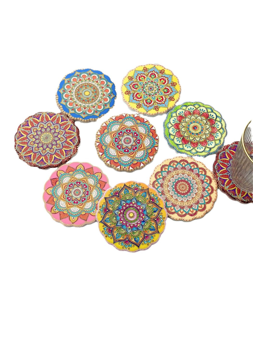 Thimara - Vintage Bohemian Style Round Lace Ceramic Coaster