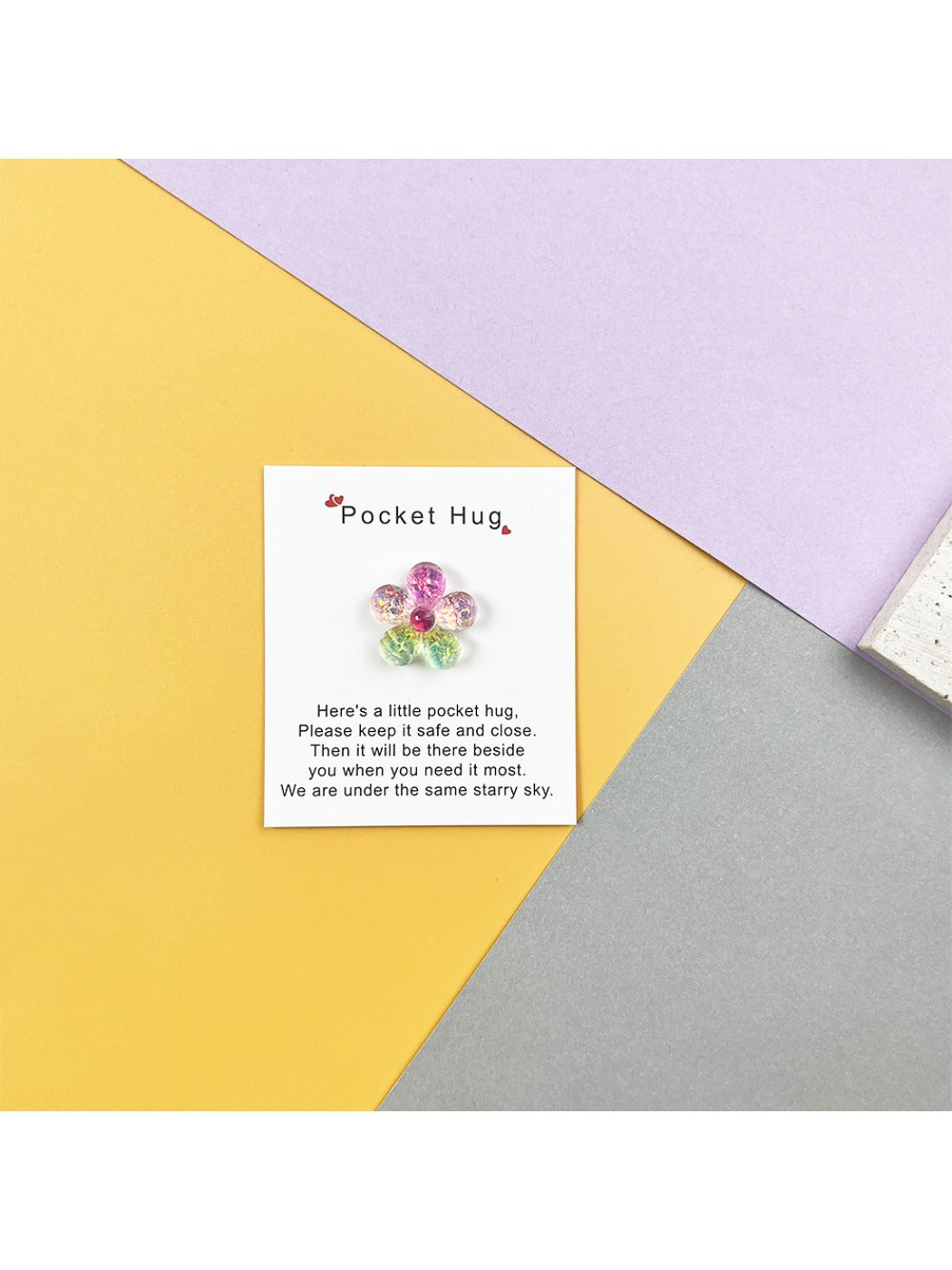 Taphug - Pocket Hug Gradient Flowers pocket hug card and keepsake token view 6