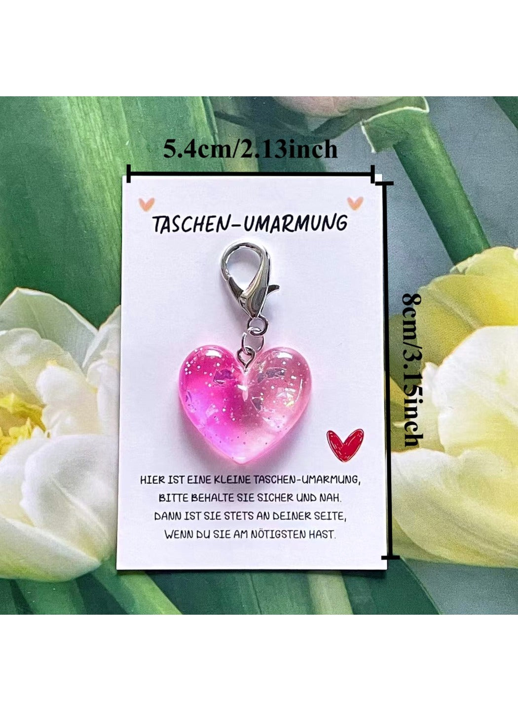Taphug  - Plastic Pocket Hug Card Gradient Heart Keychain