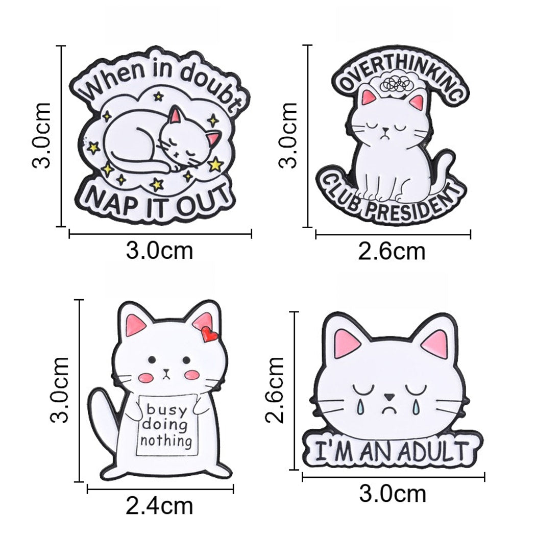 Pinori - Funny Cat Quote Character Pin
