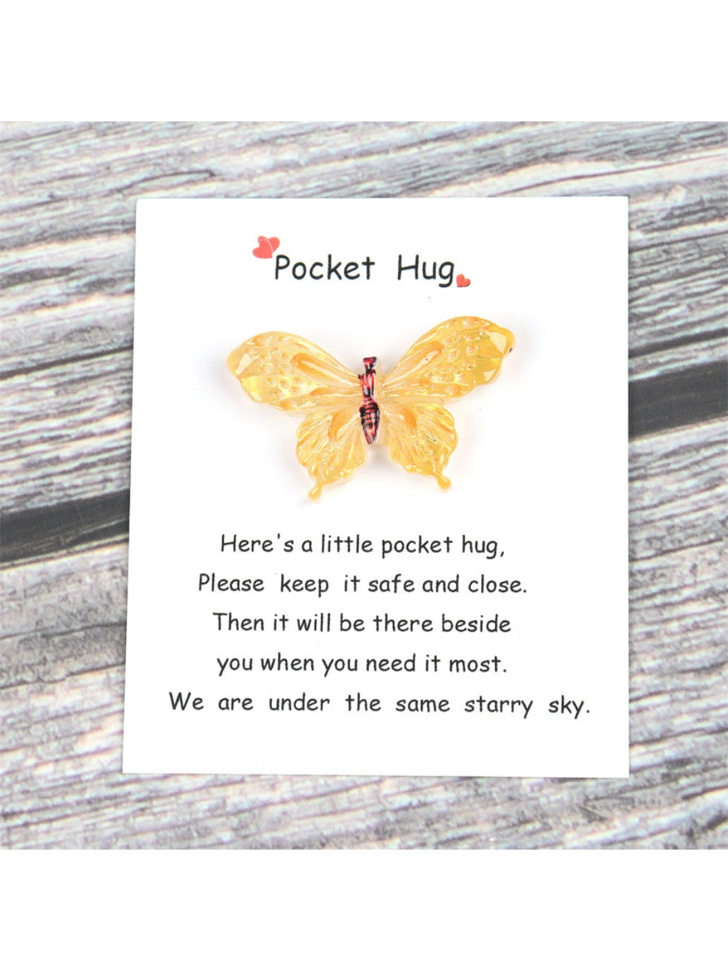 Taphug - Pocket Hug Colorful Butterfly pocket hug card and keepsake token view 4