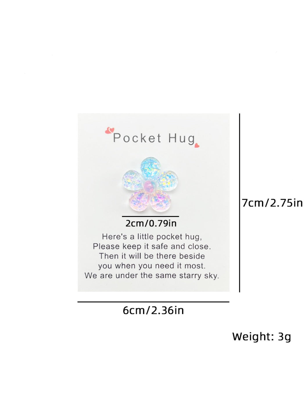 Taphug - Pocket Hug Gradient Flowers pocket hug card and keepsake token view 5