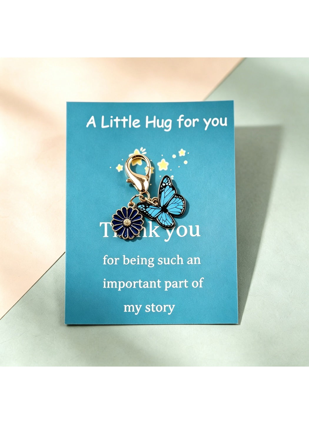 Taphug  - Alloy Pocket Hug Card Butterfly Flower Keychain