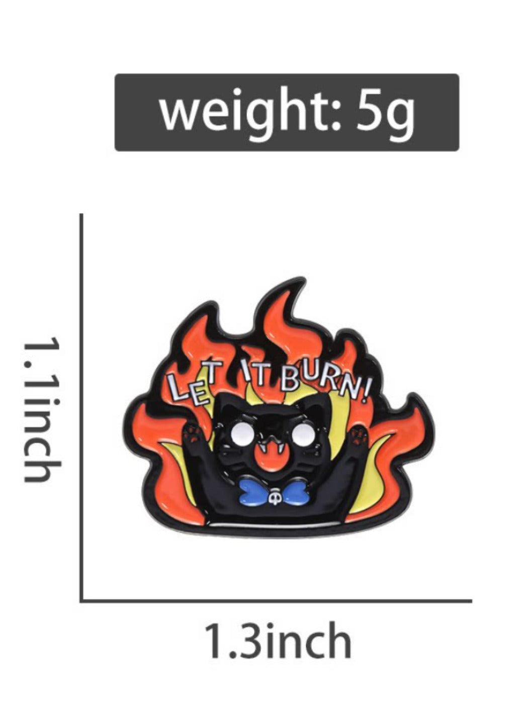 Back of Pinori Evil Kitten brooch showing pin clasp and metal construction