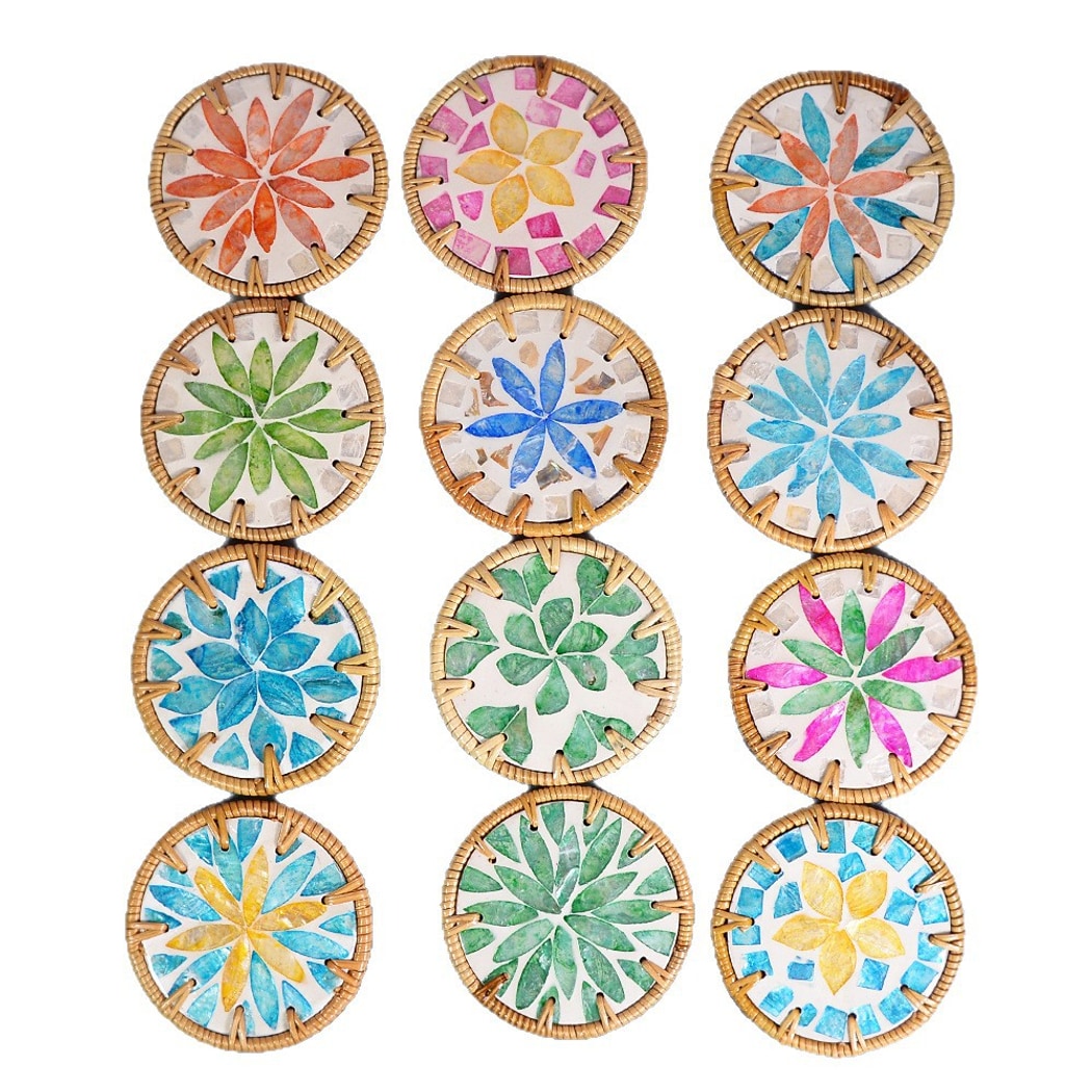 Thimara - Floral Round Tea Table Decorative Coaster