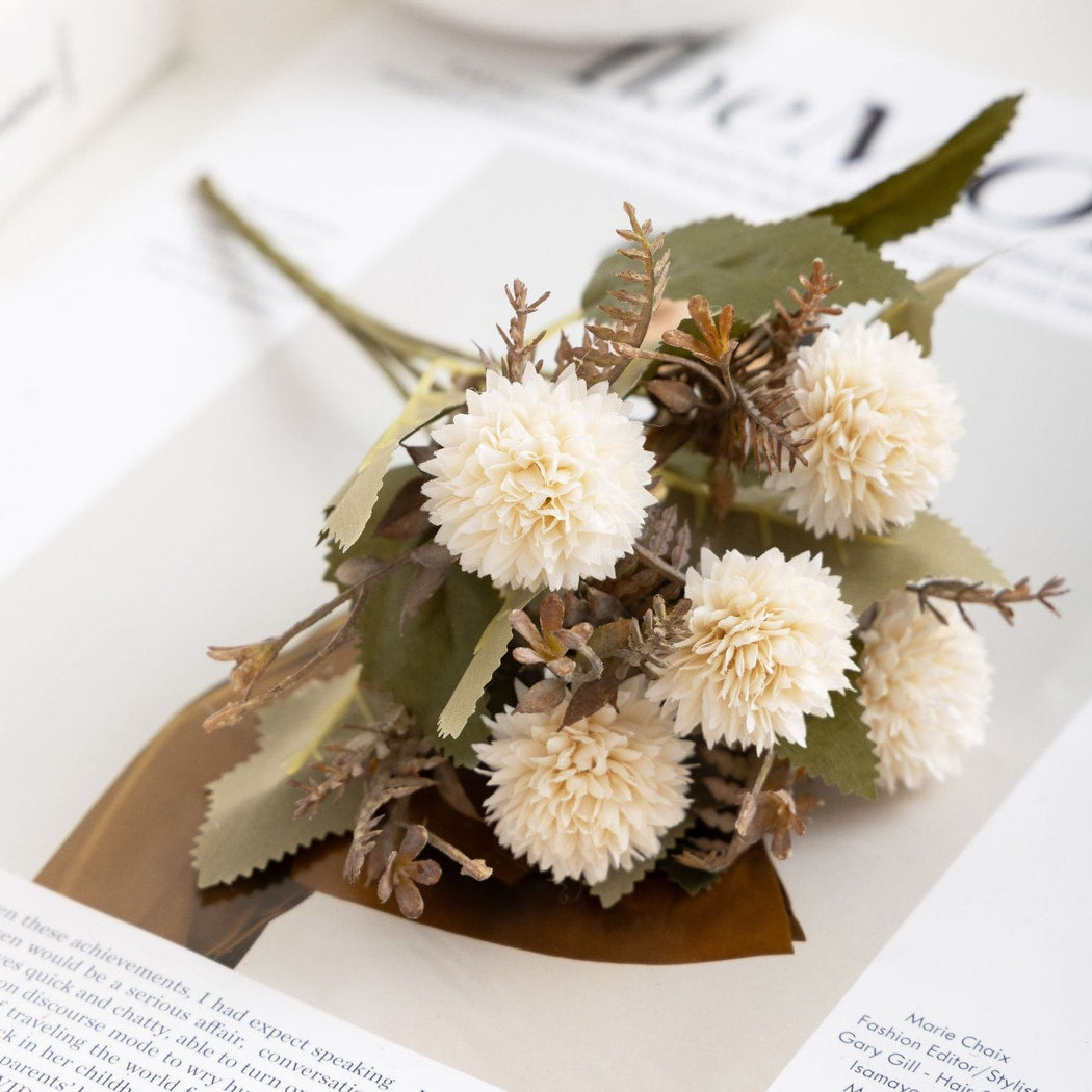 Roselle - Layered Artificial Ball Chrysanthemums Bouquet